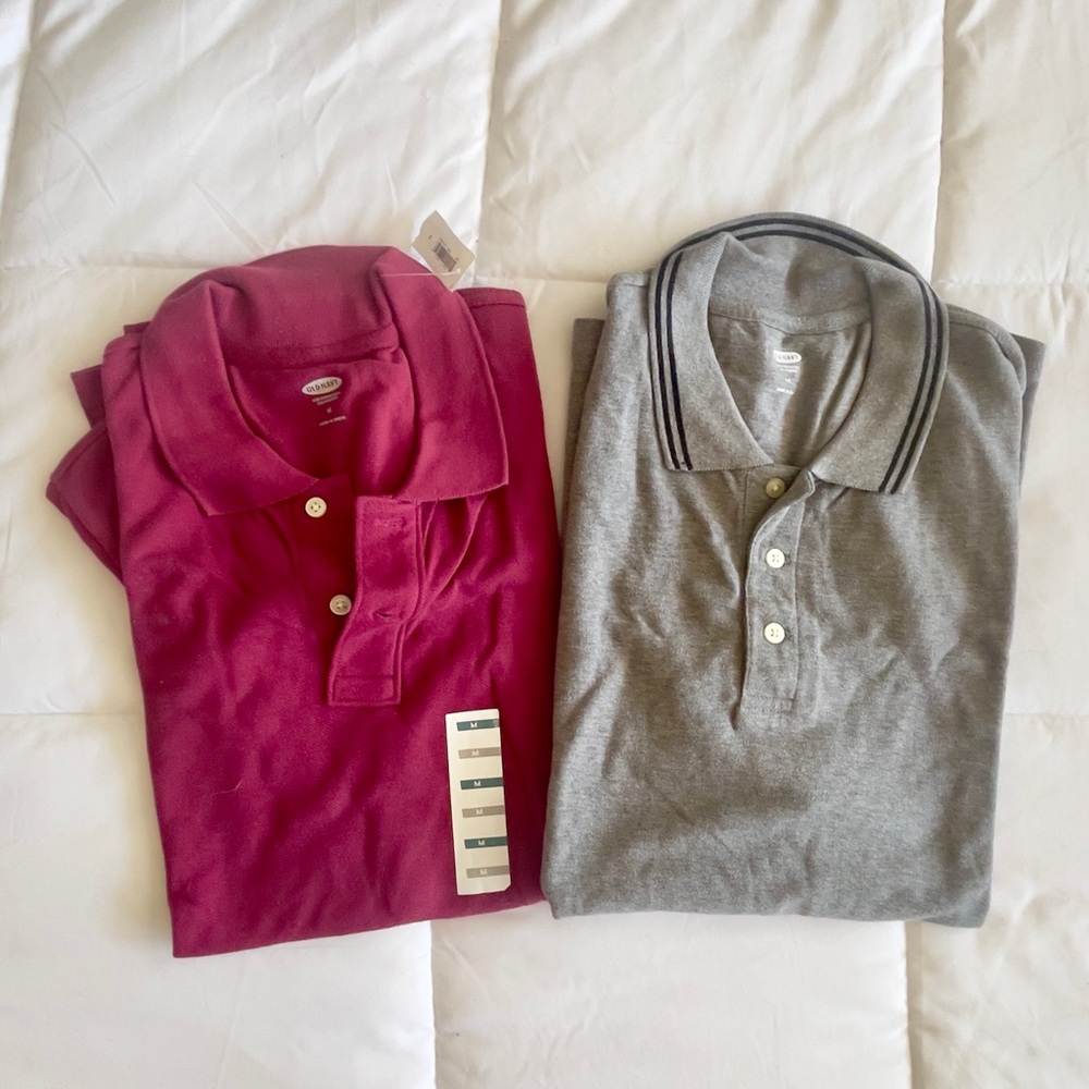 Old Navy Burgundy and Gray Bundle Men’s Polo Shirts